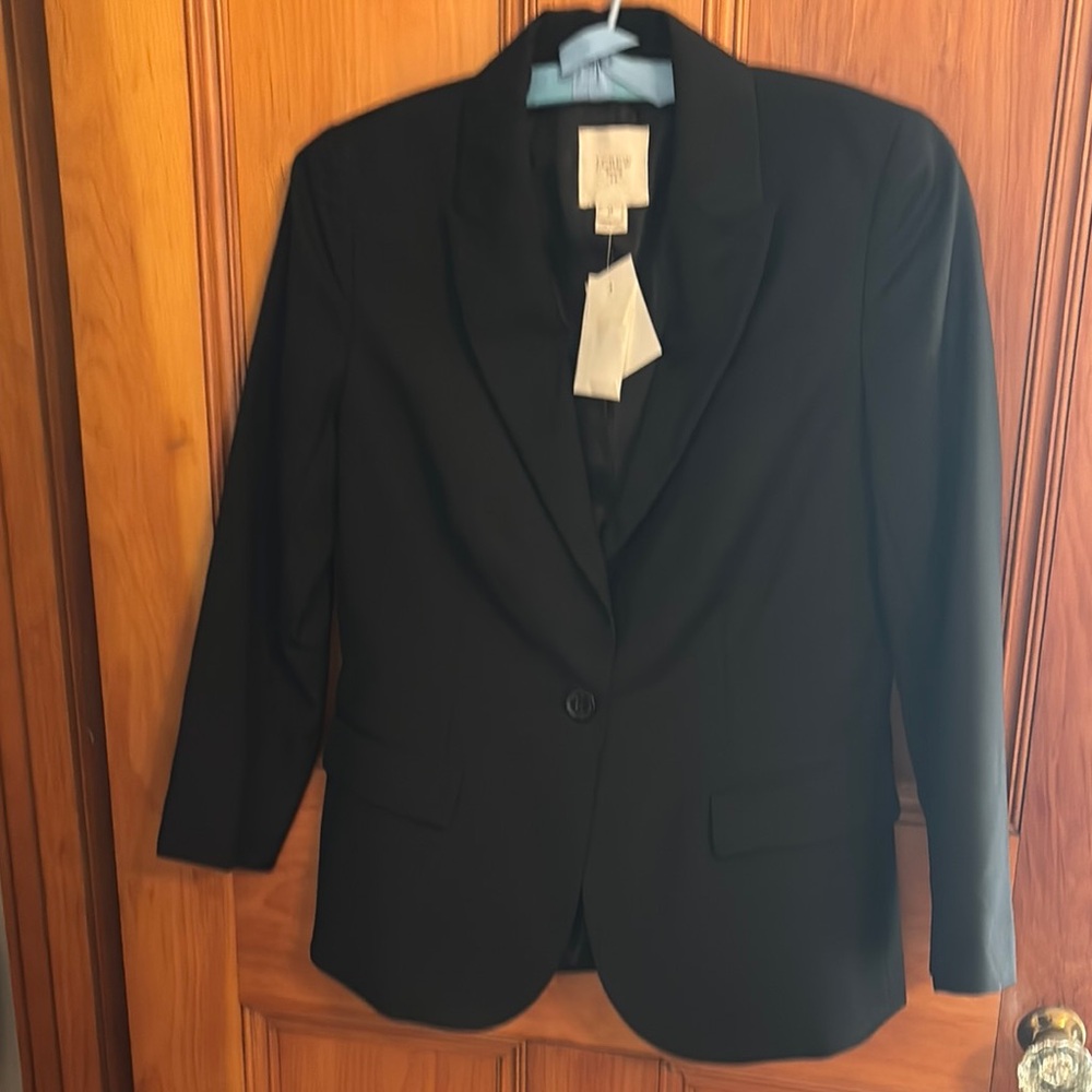 J. Crew Black Blazer with Notched Lapels and Tailored Fit